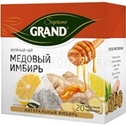 Чай Grand Supreme 20 пирамидок зелёный Медовый имбирь