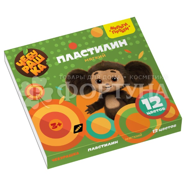 Пластилин Мульти-Пульти ''Чебурашка'' 12 цветов 144г