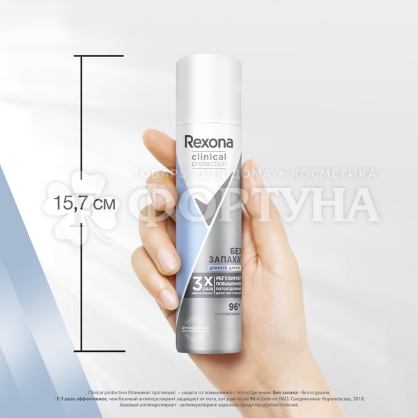 Дезодорант аэрозольный Rexona Clinical Protection 75 мл Без запаха