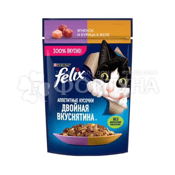 Корм для животных Felix 75 г с ягненком и курицей