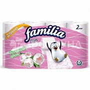 Туалетная бумага Familia Plus 8 шт 2х-слойная Весенний цвет