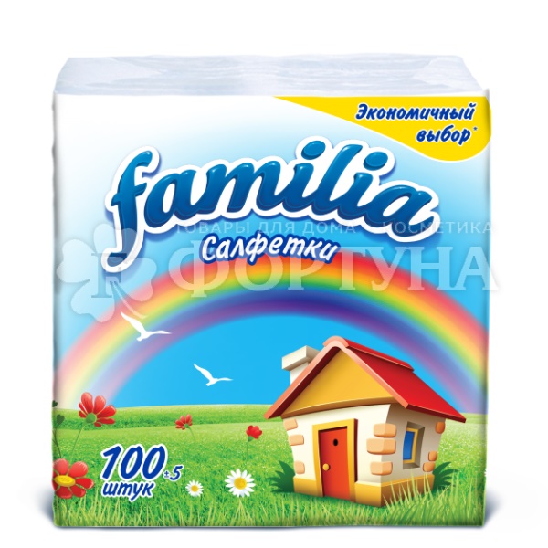 Салфетки бумажные Familia 100 шт 24*23см