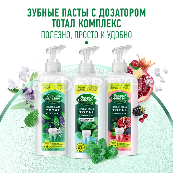 Зубная паста Лесной бальзам 290 г TOTAL Гранат и таежные ягоды