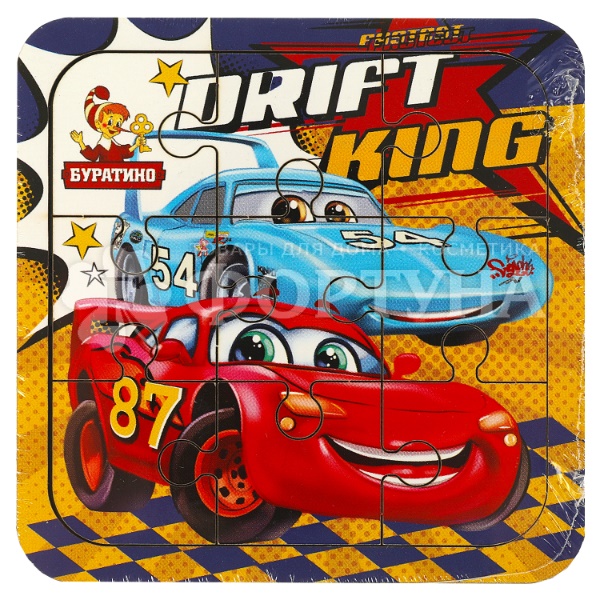 Пазл дерев. 10*10 см Тачки CARS-01