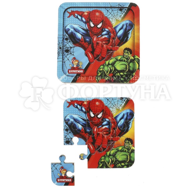 Пазл дерев. 10*10 см Spiderman SPM-02
