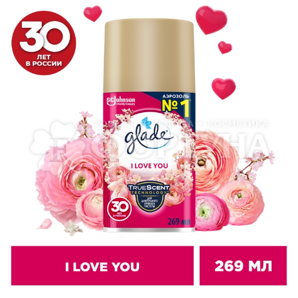 Освежитель воздуха Glade Automatik 269 мл I Love You запасной блок