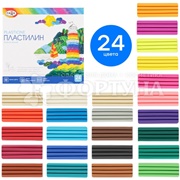 Пластилин Гамма 480 г Классический 24 цвета со стеком