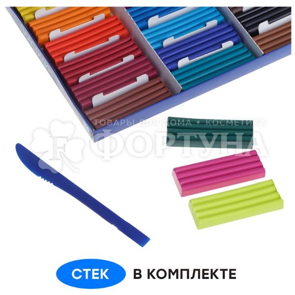 Пластилин Гамма 480 г Классический 24 цвета со стеком