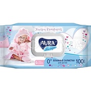 Салфетки влажные AURA Ultra comfort 100 шт Детские с клапаном