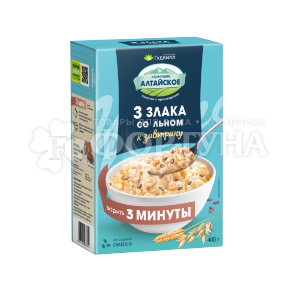 Хлопья Гудвилл 400 г 3 злака со льном