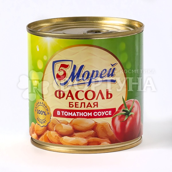 Фасоль 5Морей 400 г белая в т/с