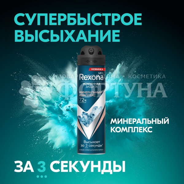 Дезодорант аэрозольный Rexona Men 150 мл Минеральный комплекс