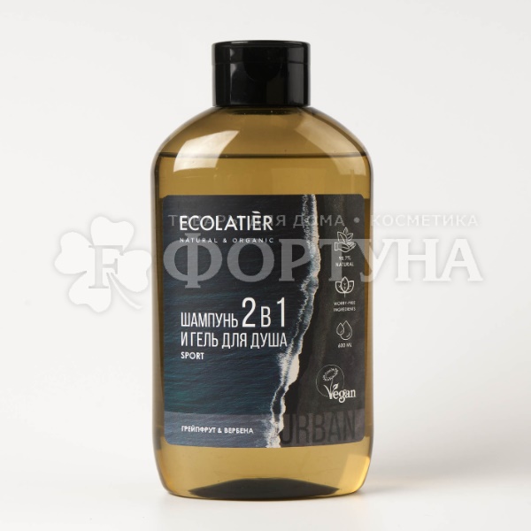Шампунь-гель для душа EcoLatier 600 мл Мужской 2в1 Грейпфрут&Вербена