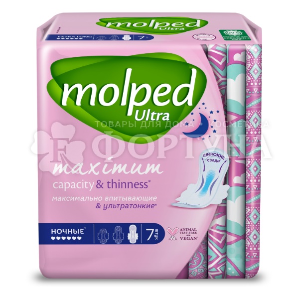 Прокладки MOLPED 7 шт Night с крылышками критические