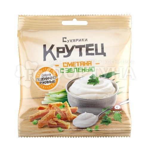 Сухарики Крутец 80 г Сметана с зеленью