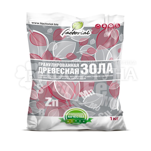 Зола древесная Factorial 1 кг гранулированная