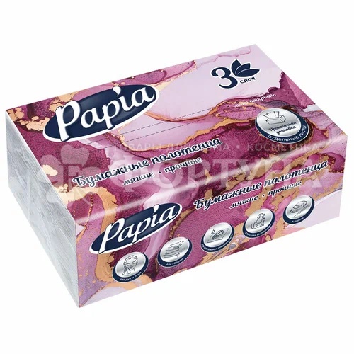 Полотенца бумажные Papia 100 шт 3х-слойные