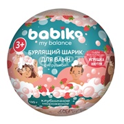 Бурлящий шарик д/ванны с игрушкой BABIKO My balance 130 г Клубничное мороженое