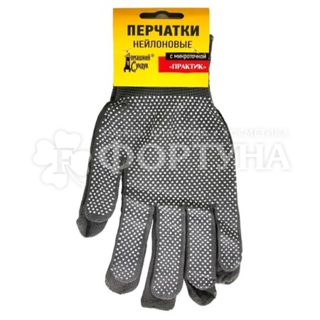 Перчатки 1 пара Практик нейлоновые с микроточкой