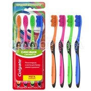 Зубная щетка Colgate 4 шт Сенсация свежести средняя Мега упаковка