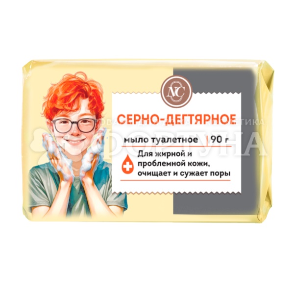 Туалетное мыло Нева 90 г Серно-дегтярное