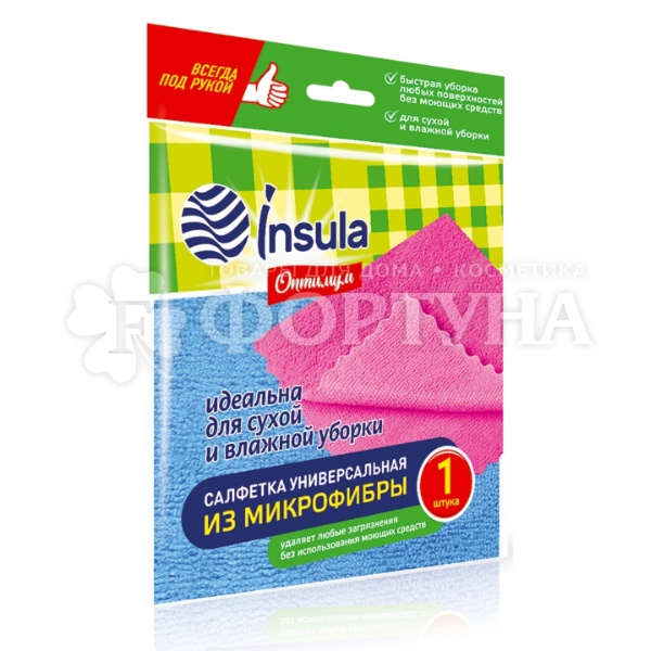 Салфетка INSULA 1 шт Оптимум универсальная микрофибра