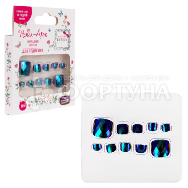 Ногти накладные Lukky на клеевой основе 10+ №6 для педикюра