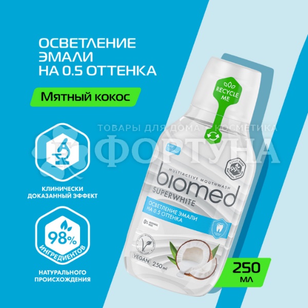 Ополаскиватель для полости рта Biomed 250 мл Super White