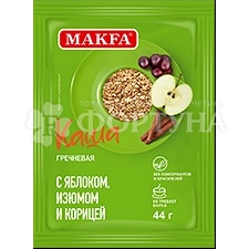 Каша быстрого приготовления Макфа 44 г гречневая Яблоко, изюм и корица