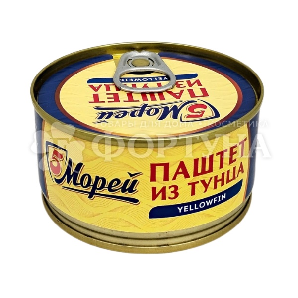 Консервы рыбные 5Морей 120 г Паштет из желтого тунца