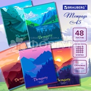 Тетрадь Brauberg А5 48 л клетка Микс