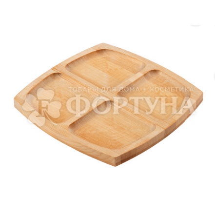 Менажница квадратная 4 секции 18*18*1,3 см (берёза)