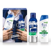Набор Head&Shoulders ( шампунь Основной уход 2 в 1 200 мл + пена Gillette для бритья 200мл)