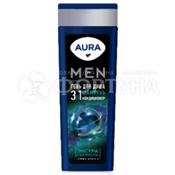 Гель для душа AURA 380 мл Men Экстра свежесть