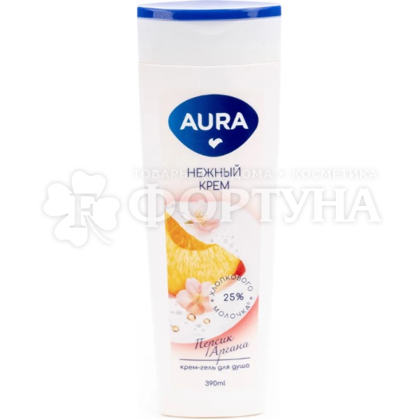 Гель для душа AURA 390 мл Персик и Аргана
