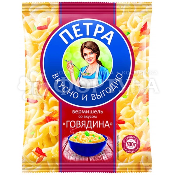 Вермишель быстрого приготовления ПЕТРА 50 г говядина