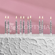 Свечи для торта Спираль 10 шт металлик