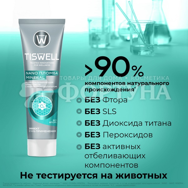 Зубная паста TISWELL 110 мл Nano пломба без фтора