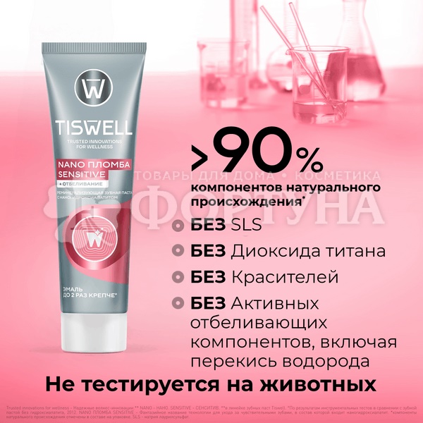Зубная паста TISWELL 110 мл Nano пломба sensitive + отбеливание