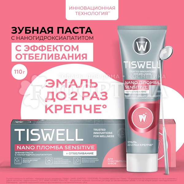 Зубная паста TISWELL 110 мл Nano пломба sensitive + отбеливание