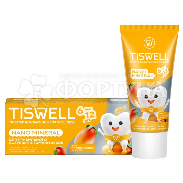 Зубная паста TISWELL 60 мл Детская 6+ Тропичечкое манго
