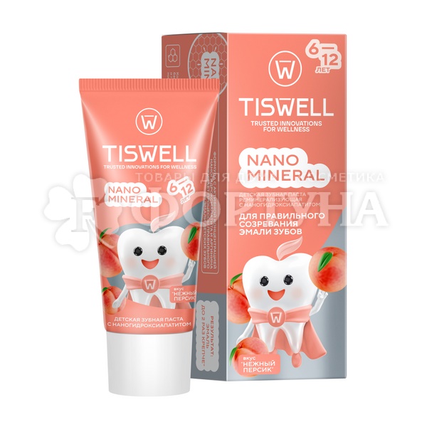 Зубная паста TISWELL 60 мл Детская 6+ Персик