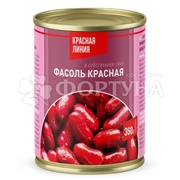 Фасоль Красная линия 360 г красная в собственном соку