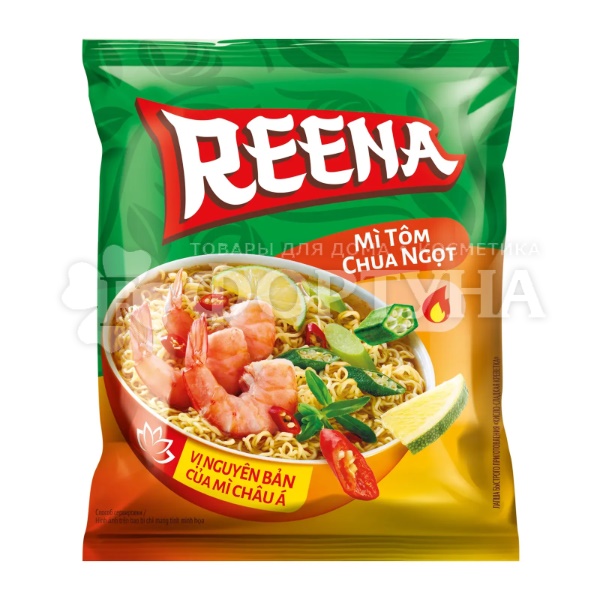 Лапша быстрого приготовления Reena 65 г кисло-сладкая креветка