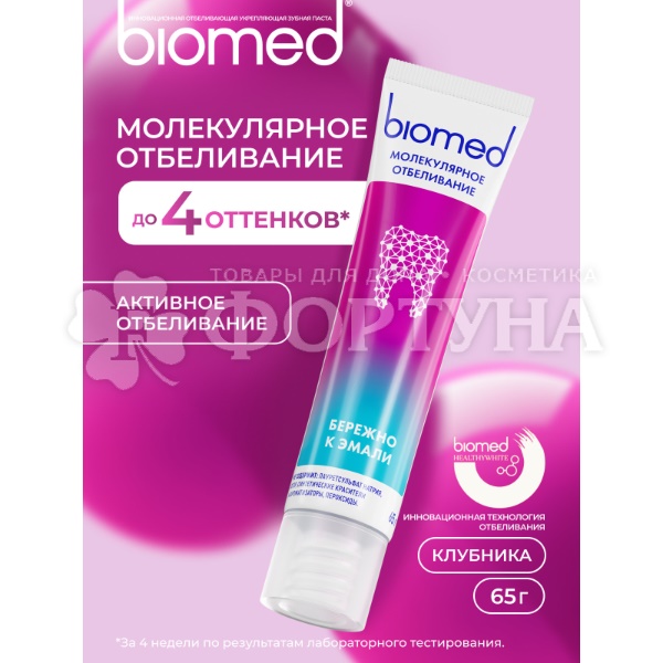 Зубная паста Biomed HEALTHYWHITE 65 мл Активное отбеливание