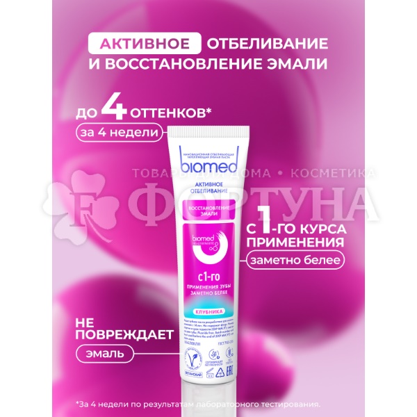 Зубная паста Biomed HEALTHYWHITE 65 мл Активное отбеливание