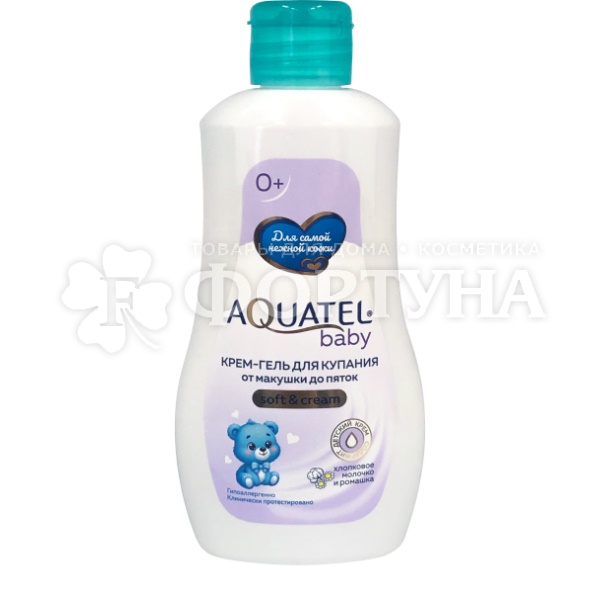 Гель-крем для купания AQUATEL Baby 280 мл Хлоп.мол.0+