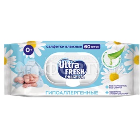 Салфетки влажные Ultra Fresh Premium Baby 60 шт