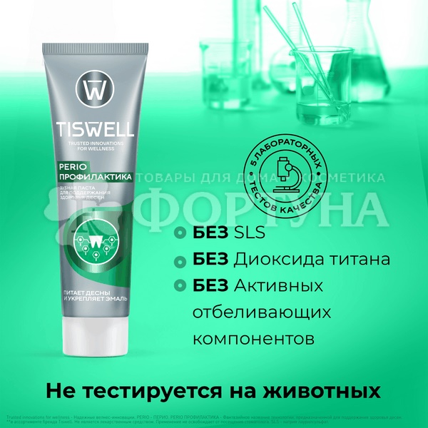 Зубная паста TISWELL 110 мл Perio профилактика с троксерутином и гиалуроном