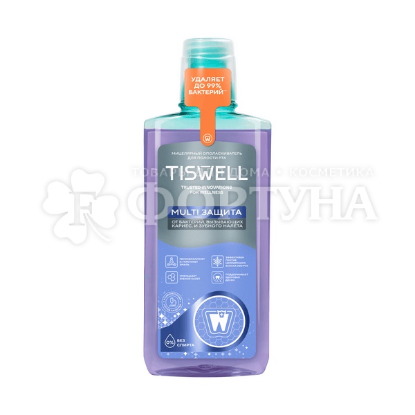 Ополаскиватель для полости рта TISWELL 500 мл Multi защитаот кариеса, налета, неприятного запаха и зубного камня
